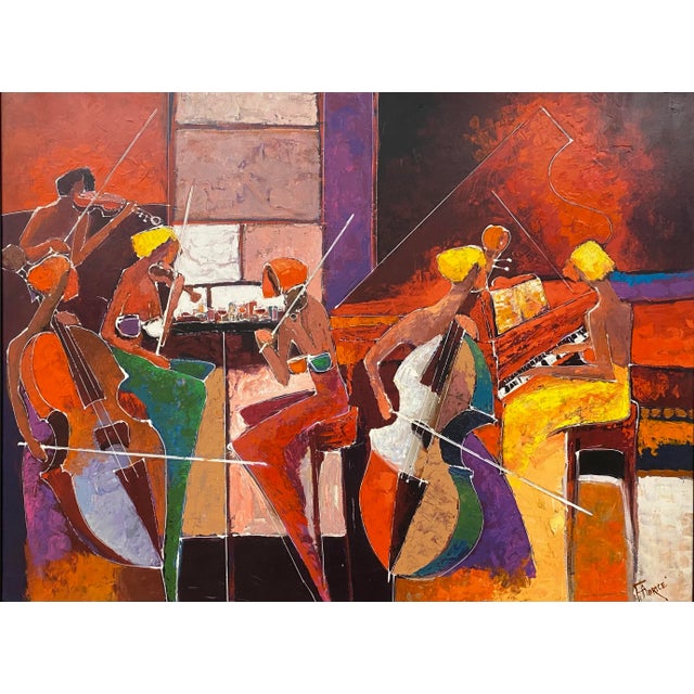 Large Contemporary Hand Embellished Color Giclee on Canvas Signed Fabrice For Sale - Image 9 of 9