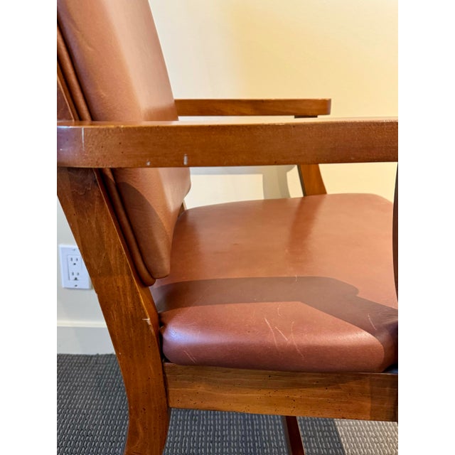 2000 - 2009 Vintage Fairfield Chair Company Phillips Leather Arm Chair on Casters For Sale - Image 5 of 12