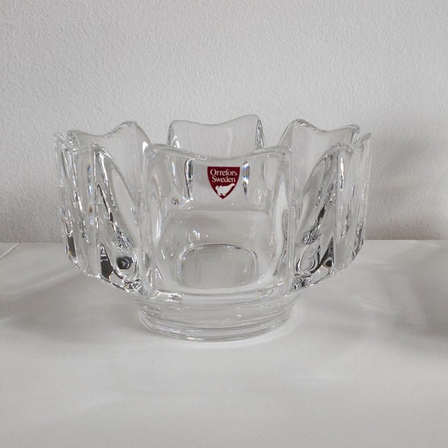 Swedish Corona Crystal Bowls by Lars Hellsten for Orrefors, 1970s, Set of 3 For Sale - Image 15 of 16