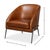 Contemporary Mid Century Modern Style Brown Leather Accent Chair For Sale - Image 11 of 11