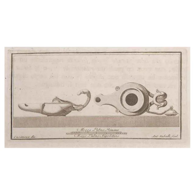 Giovanni Battista Casanova, Oil Lamp to Hang, Etching, 18th Century For Sale