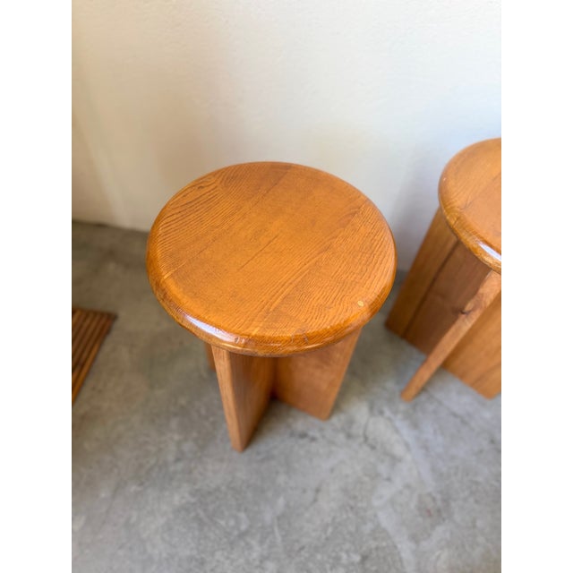 Vintage Oak Stools, 1950s, Set of 4 For Sale - Image 11 of 18