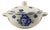 Vintage Semi-Porcelain Tureen with Blue Floral Pattern from Badonviller, 1920s For Sale