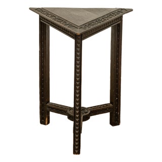 Stained and Carved Wooden Side Table from Benjamin Gomez, 1920s For Sale