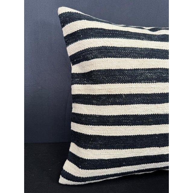 Turkish Hemp Pillow Cushion Natural Beige Black Cushion Cover 20x20 #30662 Enhance your home decor with our Kilim Pillow...