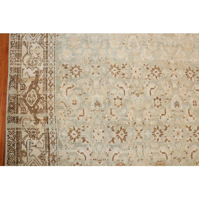 Green Pale Green Antique Bidjar Accent Rug For Sale - Image 8 of 9