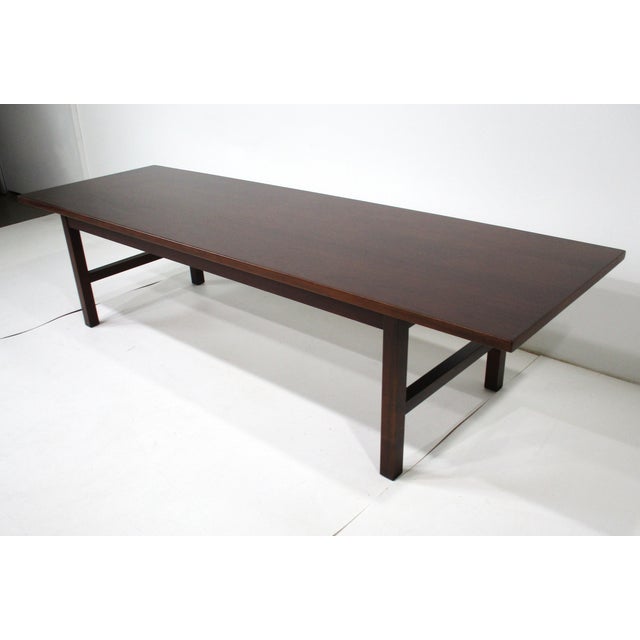 Mid-Century Modern Jens Risom Danish Styled Walnut Coffee Table For Sale - Image 3 of 7