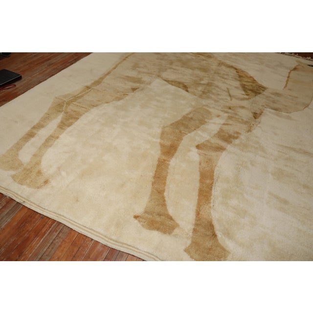 Late 20th Century Large Camel Moroccan Rug - 11'9" x 13'7" For Sale - Image 14 of 18