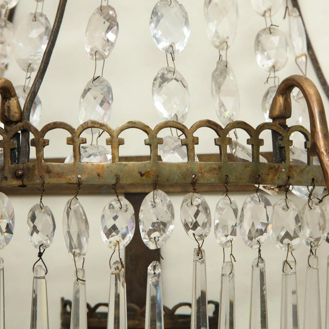 Pair of Beaded Crystal Waterfall Wall Lights For Sale - Image 9 of 12