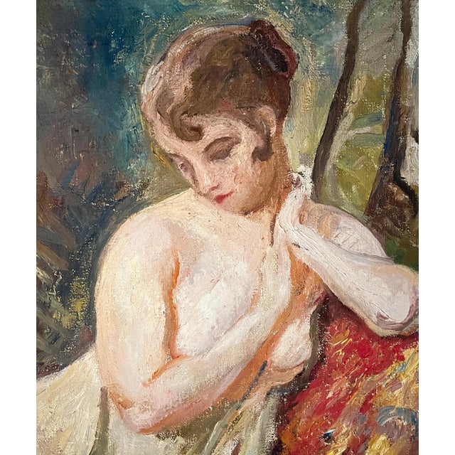 Otto Vautier, The Reflection of the Model, Oil on Canvas For Sale - Image 3 of 15