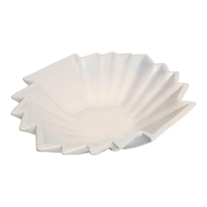 Art Deco Blue and White Matte Ceramic Lorbeek Console Bowl by Weller Pottery