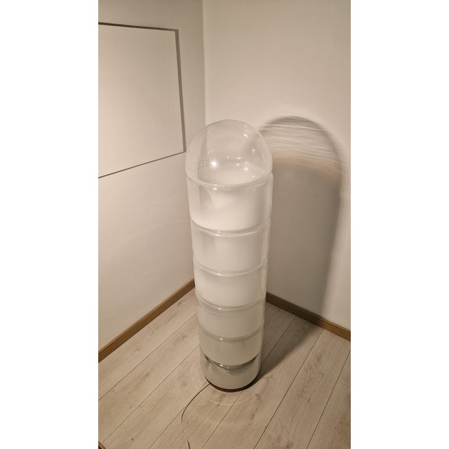 LT316 Sfumata Totem Floor Lamp in Sfumate Murano Glass, Brass and Metal by Carlo Nason for AV Mazzega, 1980s For Sale - Image 10 of 17