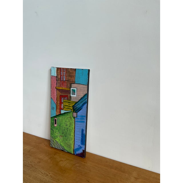 Textile "City Blocks" Original Textured Abstract Acrylic on Canvas by M. Miller For Sale - Image 7 of 14