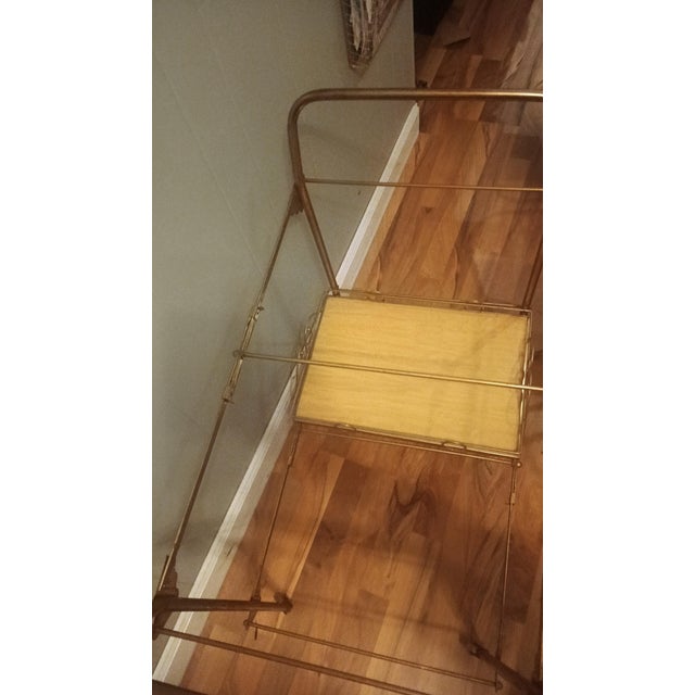 Vintage Cesare Lacca Style Rolling and Folding 2-Tier 4-Tray Bar Cart / Tea Cart For Sale - Image 9 of 17