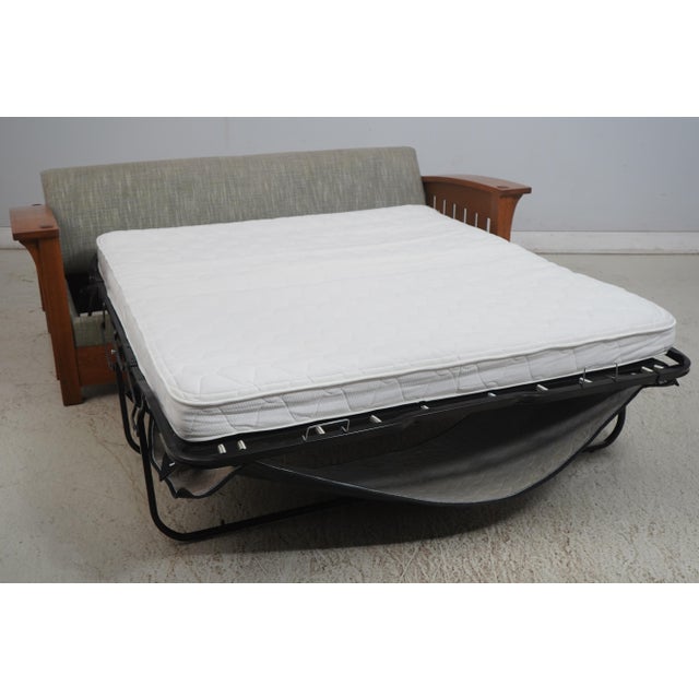 Stickley Mission Oak Arts & Crafts Upholstered Sofa For Sale - Image 13 of 18