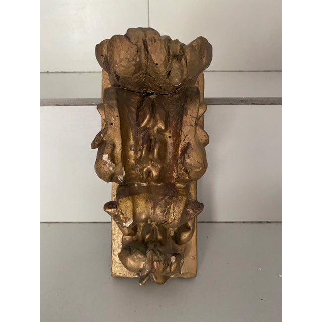 Antique Late 19th Century Gold Wooden Wall Bracket For Sale - Image 9 of 10