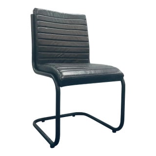 Mod Black Leather Desk Chair For Sale