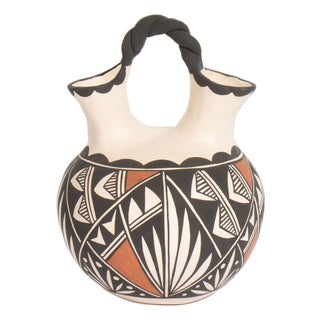 Acoma Pueblo Pottery Wedding Vase by Louis and Nadine Mansfield For Sale