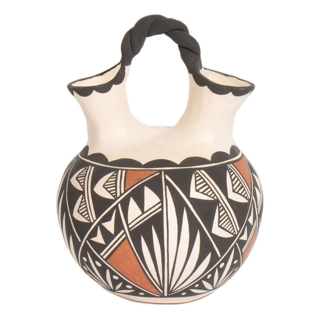 Acoma Pueblo Pottery Wedding Vase by Louis and Nadine Mansfield For Sale