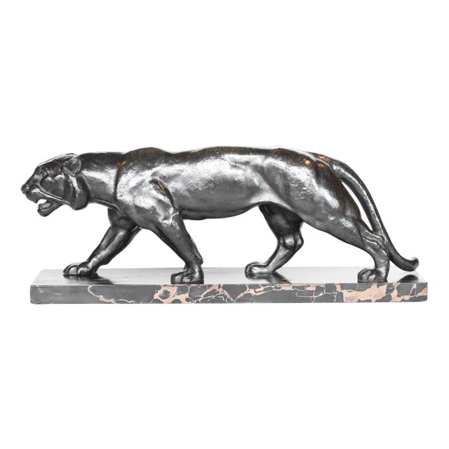 Henri Bargas, Tiger, 1930s, Bronze For Sale