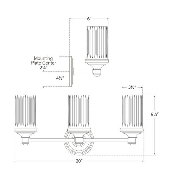 Traditional Alexa Hampton for Visual Comfort Signature Ava Triple Sconce in Antique Nickel with Crystal For Sale - Image 3 of 3