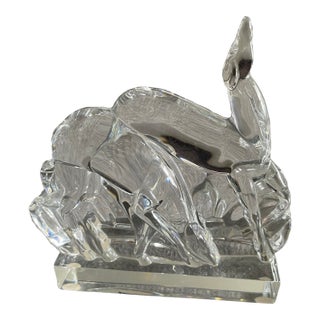 Baccarat Crystal Grazing Deer Figurine For Sale