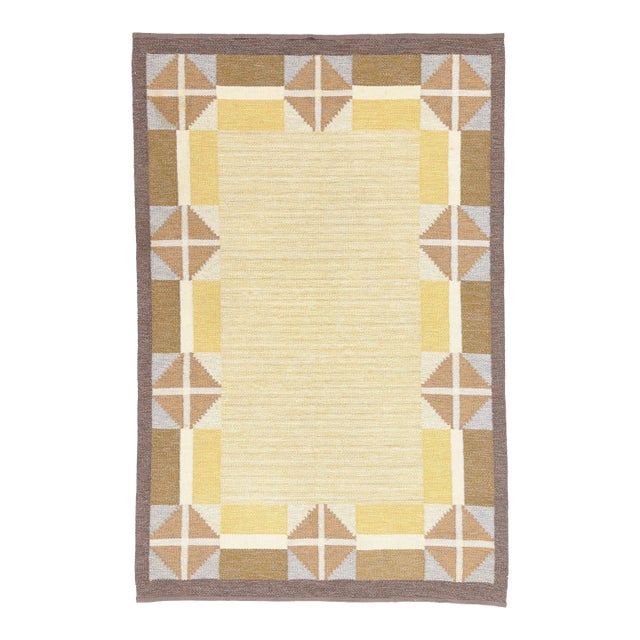 Vintage Swedish Rollakan Rug, 05'05 X 08'01 For Sale