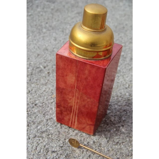 Brass & Goatskin Ice Box and Pitcher by Aldo Tura, 1950s, Set of 2 For Sale - Image 14 of 16