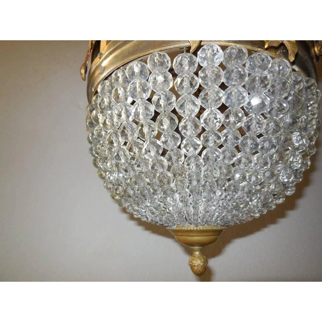 French Bows & Rams Heads Crystal Beaded Dome Chandelier For Sale - Image 6 of 10