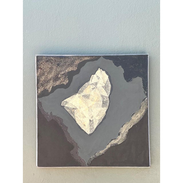 Vintage Geometric Abstract Oil Painting For Sale - Image 16 of 18