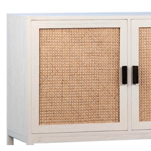 Modern White Cane Sideboard Chairish