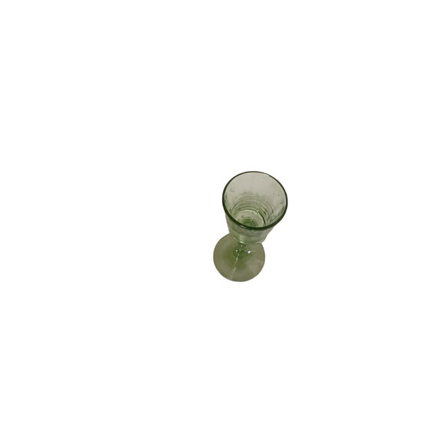 Stuben Antique Steuben Frederick Carder Spanish Green Threaded Cordial Glass Shape No. 6359 Usa C. 1925 For Sale - Image 4 of 4