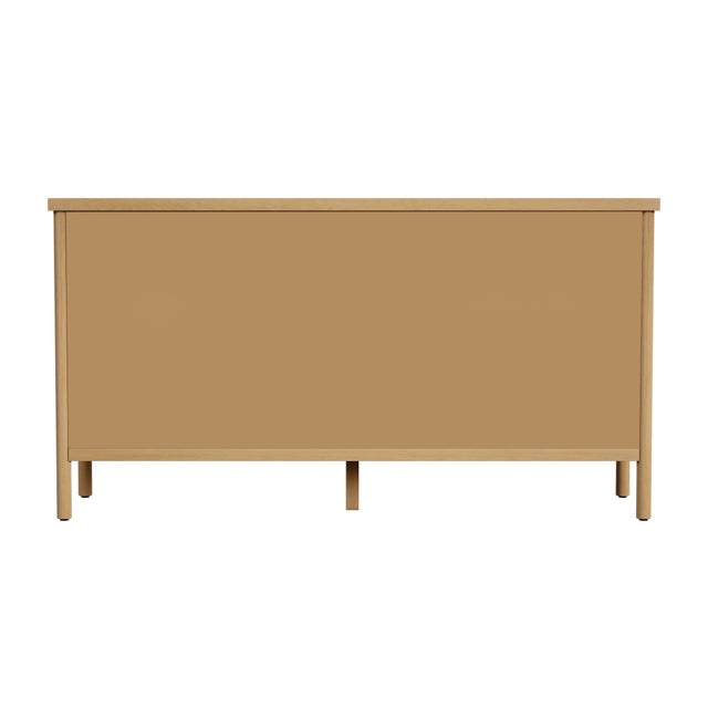 Lennon 60 in. W Rectangular Wood 6 Drawer Rounded Leg Dresser, Light Natural Wood For Sale In Chicago - Image 6 of 8