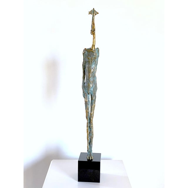 Black The Last Fisher Bronze Sculpture by Gyunay Aliev For Sale - Image 8 of 8