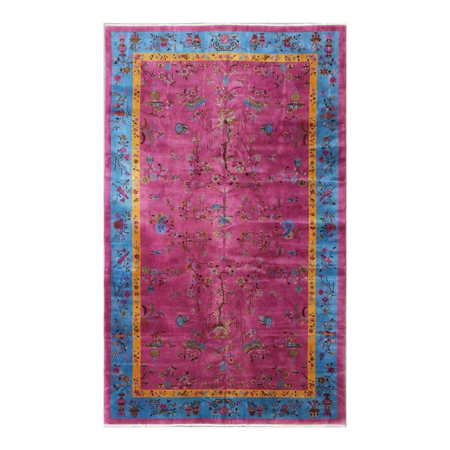 Grandiose Chinese Art Deco Rug in Vibrant Colors 10'10'' X 17'3'' For Sale