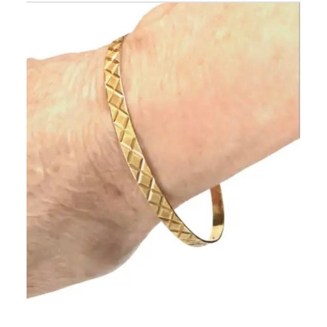 Metal 14k Gold Bangle Bracelet Vintage For Sale - Image 7 of 8