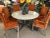 White Mid 20th Century Calacatta Marble Top Dining Table Attributed to Florence Knoll For Sale - Image 8 of 13