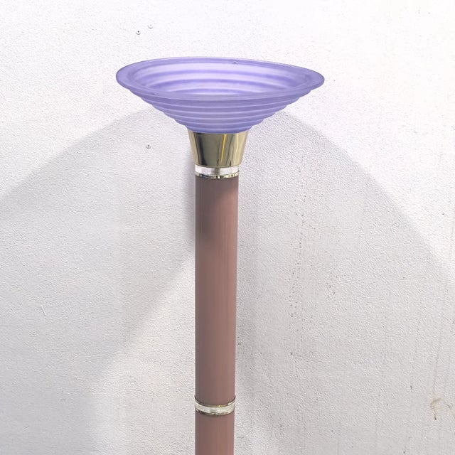 RELOCATION SUPER SALE! HUGE MARK DOWNS This rare mauve lucite floor lamp makes a striking statement with its unique color...