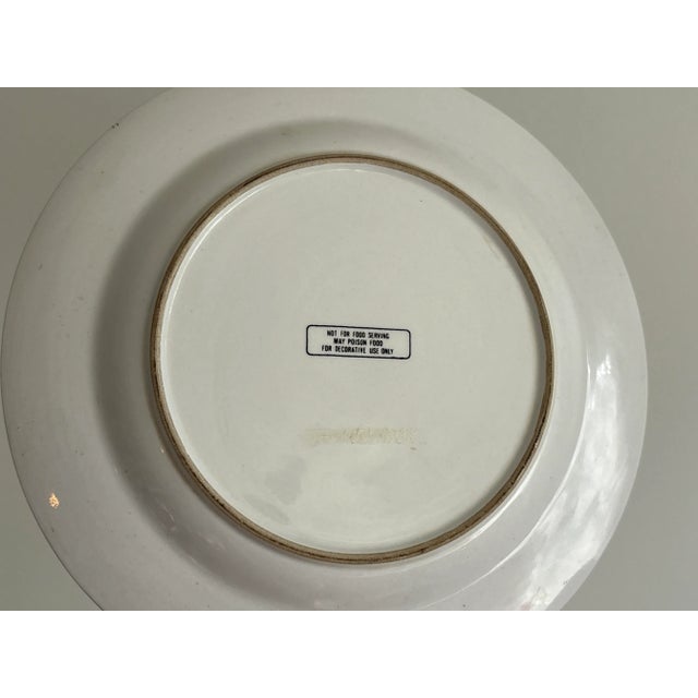 Ceramic Vintage Chinese Porcelain Decorative Plate – Monkeys & Wisteria Design For Sale - Image 7 of 9