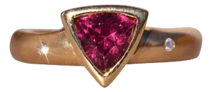 The Middi: Modern Tourmaline and Natural Diamond Ring in Yellow Gold