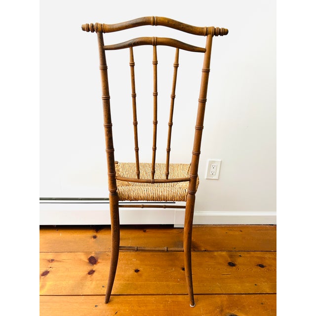 Vintage Midcentury Modern Faux Bamboo High Back Chair For Sale In New York - Image 6 of 7
