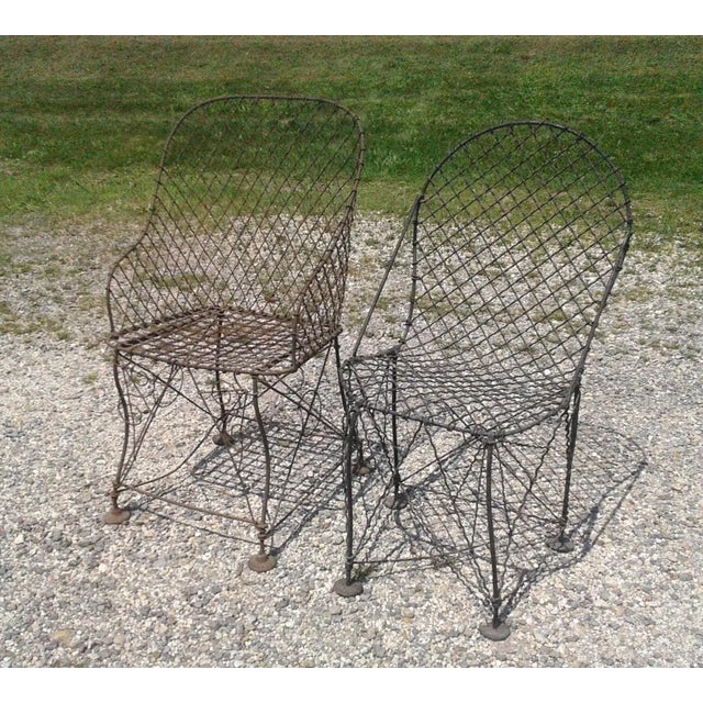 Victorian Antique Victorian Style Wire Chairs - Set of 2 For Sale - Image 3 of 12