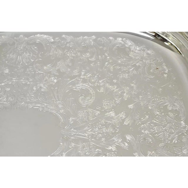 Mid 20th Century Vintage Eales Silver Plated 22" Footed Twin Handle Bar Tray Platter For Sale - Image 5 of 10