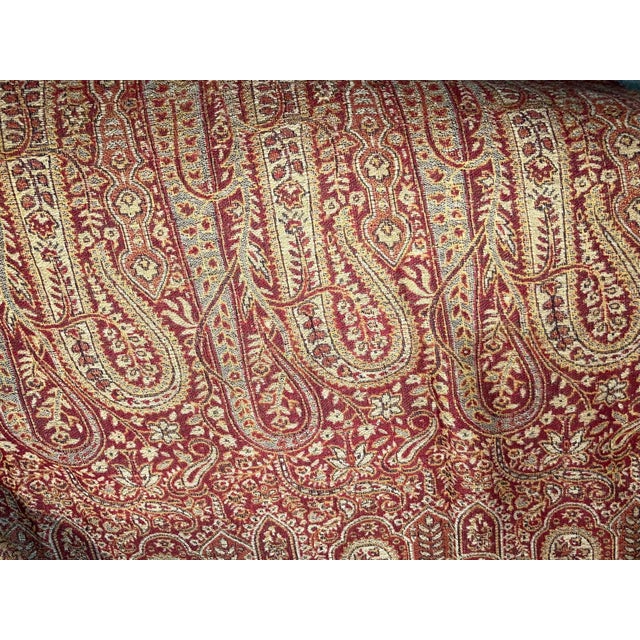 Rajastan Paisley Jacquard Wool Decorative Throw For Sale - Image 4 of 6