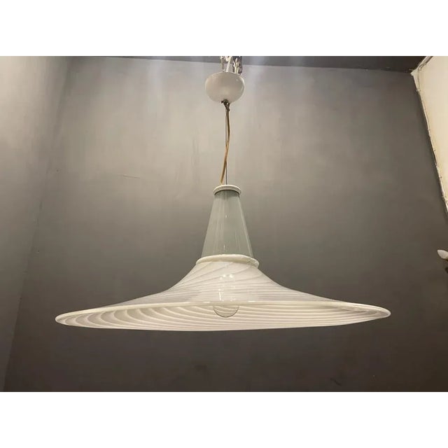 Murano Glass Swirl Pendant Light by Paolo Venini, 1970s For Sale - Image 7 of 13