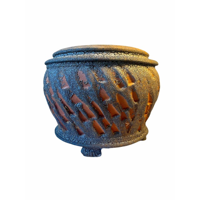 Mid-Century Modern Vintage Artisan Mid-Century Ceramic Pottery Pot For Sale - Image 3 of 13