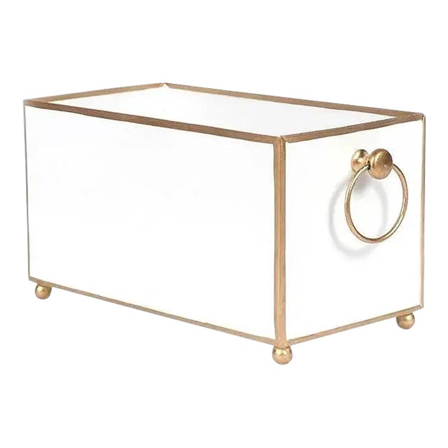 Modern Transitional Style Rectangular Cachepot For Sale