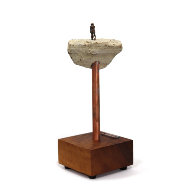 Contemporary Secret 003 - Mixed Media Stone Sculpture Original Contemporary Abstract Figurative Sculpture by Kevin Perrault For Sale - Image 3 of 10