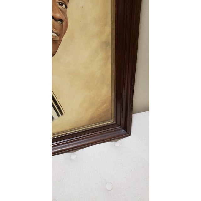 Wood 1980s Portrait of Louis Armstrong "Satchmo" For Sale - Image 7 of 8