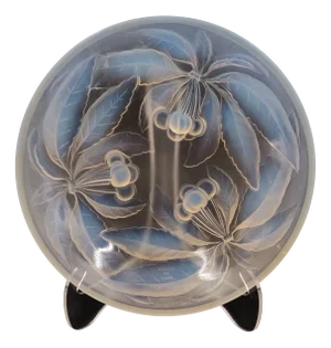 Art Deco Opalescent Glass Bowl with Cherries by G. Vallon, France, 1930s